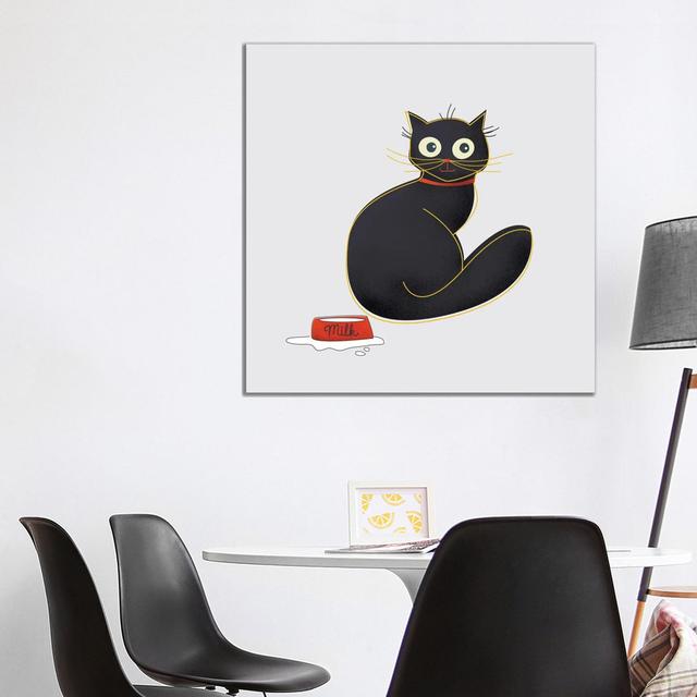 Black Cat by Show Me Mars - Gallery-Wrapped Canvas Giclée on Canvas Lark Manor Format: Canvas, Size: 93.98cm H x 93.98cm W x 1.91cm D on Productcaster.