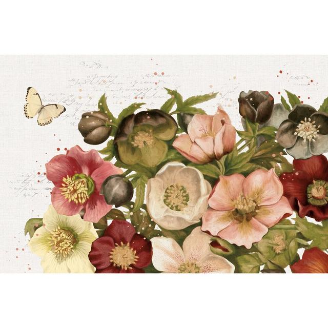 Vintage Petals I by Katie Pertiet - Wrapped Canvas Painting Print Rosalind Wheeler Size: 30cm H x 46cm W on Productcaster.