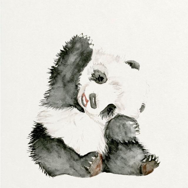 Baby Panda I by Melissa Wang - Wrapped Canvas Painting Harriet Bee Size: 30cm H x 30cm W x 3.8cm D on Productcaster.