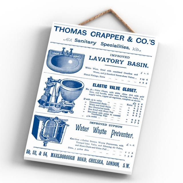 Thomas C Vintage Retro Poster Design On Wooden Plaque Wall Décor Happy Larry Finish: Blue on Productcaster.