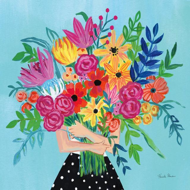 A Bunch Of Flowers II by Farida Zaman - Wrapped Canvas Painting Rosalind Wheeler Size: 30cm H x 30cm W on Productcaster.