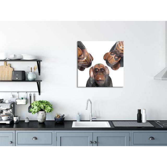 See No Evil, Hear No Evil, Speak No Evil - No Frame Print on Glass Ebern Designs Size: 70cm H x 70cm W on Productcaster.