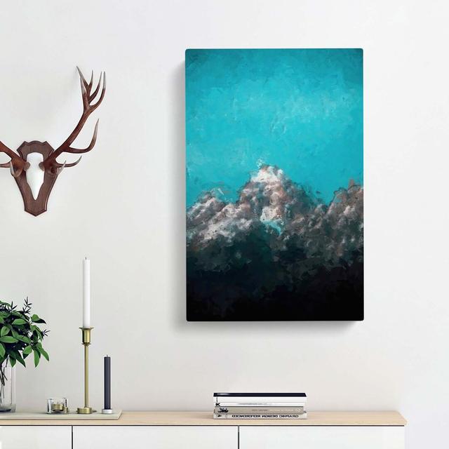 Mountain Peak in Wyoming in Abstract - Wrapped Canvas Painting Print East Urban Home Size: 91cm H x 60cm W x 3cm D on Productcaster.