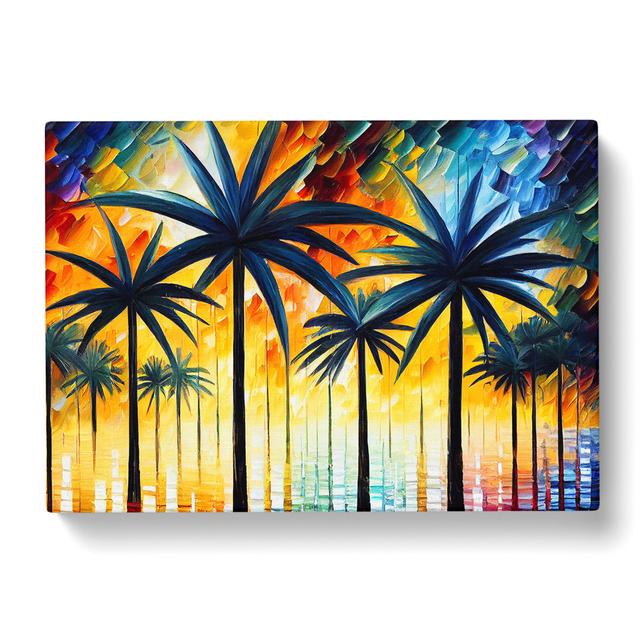 Palm Tree Painting Vol.3 Abstract - Wrapped Canvas Graphic Art Bay Isle Home Size: 50cm H x 76cm W x 3cm D on Productcaster.