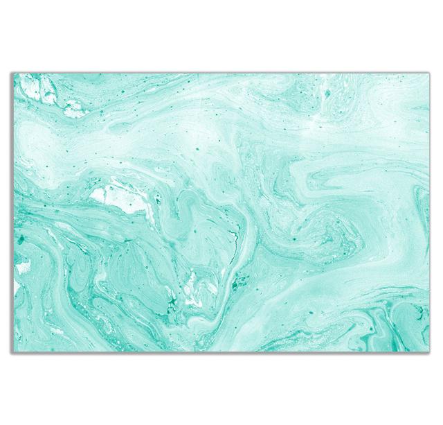 Teal Marble - Wrapped Canvas Print Panther Print Size: 41cm H x 61cm W on Productcaster.