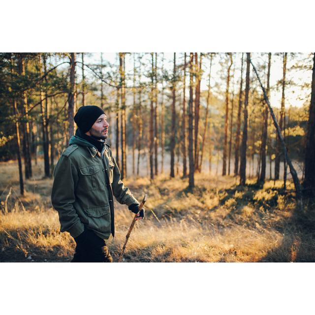 Young Man Walking In The Beautiful Forest by Lechatnoir - No Frame Art Prints on Canvas Alpen Home Size: 61cm H x 91cm W on Productcaster.