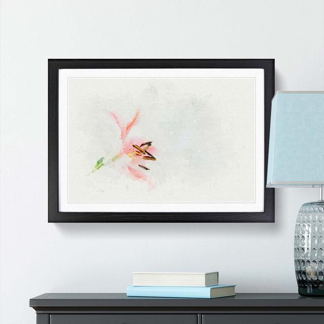 Portrait of a Pink Lily in Abstract - Picture Frame Graphic Art Print East Urban Home Size: 60cm H x 91cm W x 2cm D, Frame Option: Black on Productcaster.