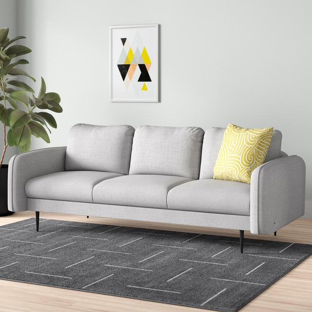 Bangou 3 Seater Sofa Corrigan Studio Upholstery Colour: Cablo Light Grey on Productcaster.