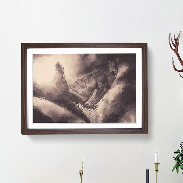 Butterfly Wing in Abstract - Picture Frame Painting Print East Urban Home Size: 62cm H x 87cm W x 2cm D, Frame Option: Walnut Framed on Productcaster.