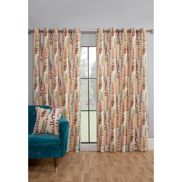 Ceara Polyester Semi Sheer Pinch Pleat Curtain Pair (Set of 2) ClassicLiving Colour: Orange, Panel Size: 137 W x 183 D cm on Productcaster.