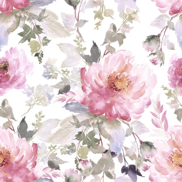 Seamless Flowers Pattern by Karma15381 - Wrapped Canvas Painting ClassicLiving Size: 76cm H x 76cm W on Productcaster.