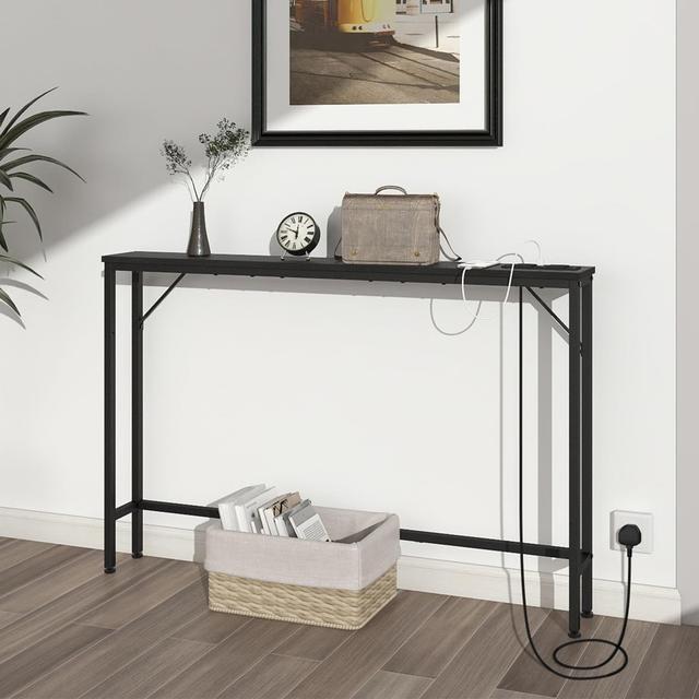 120cm Console Table Williston Forge Table Top Colour: Black on Productcaster.