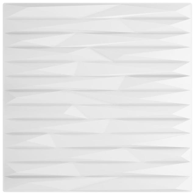 Ihan 50 cm x 50 cm 3D Wall Panel in White (24-pack) (Set of 48) Metro Lane on Productcaster.