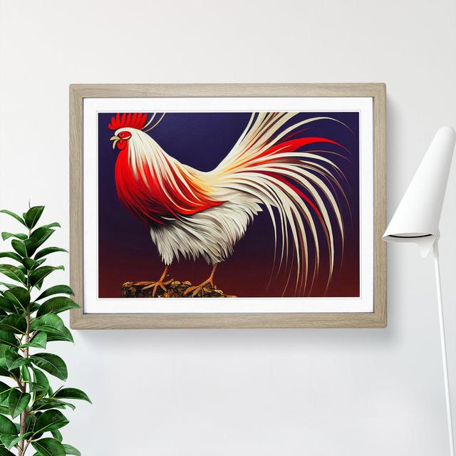 Bright Rooster - Single Picture Frame Print Brambly Cottage Frame Colour: Oak Framed, Size: 34cm H x 46cm W x 2cm D on Productcaster.