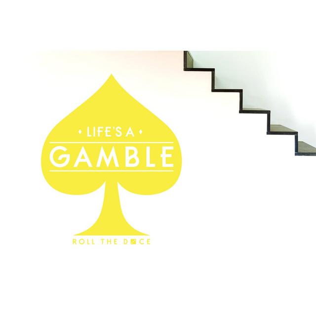 Lifes a Gamble Roll the Dice Wall Sticker Maturi Size: Medium, Colour: Bright Yellow on Productcaster.