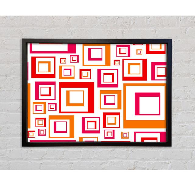 Maze Of Squares Framed Print Ivy Bronx Format: Black Framed Canvas, Size: 100cm H x 141.4cm W x 3.3cm D on Productcaster.