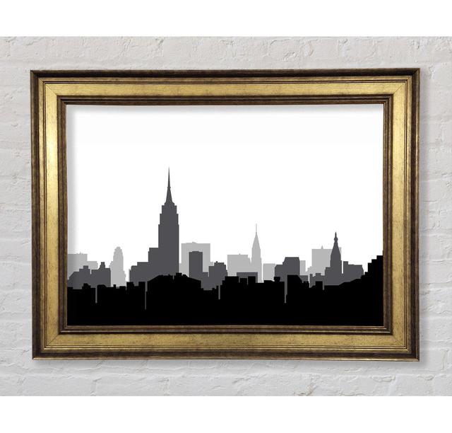 New York Silhouette B N W - Print Ebern Designs Size: 29.7cm H x 42cm W x 8cm D on Productcaster.