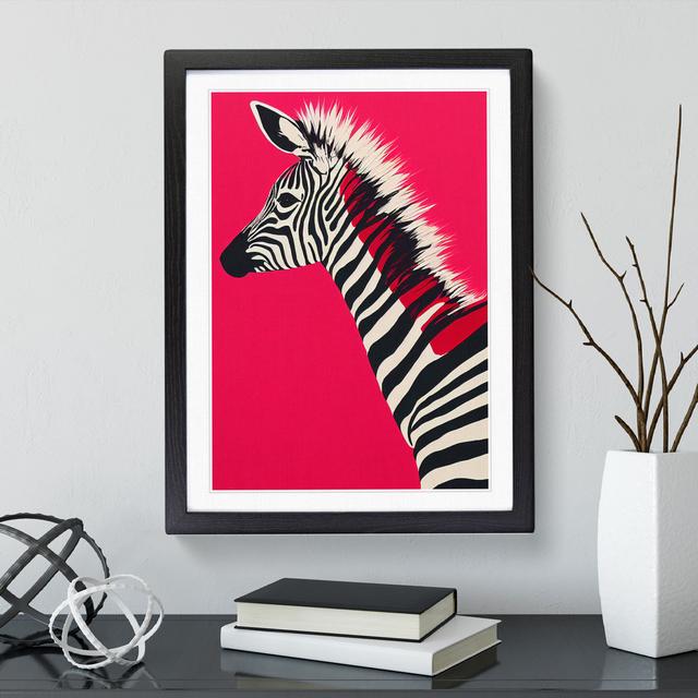 Young Zebra - Single Picture Frame Painting World Menagerie Size: 46cm H x 34cm W x 2cm D, Frame Colour: Black on Productcaster.