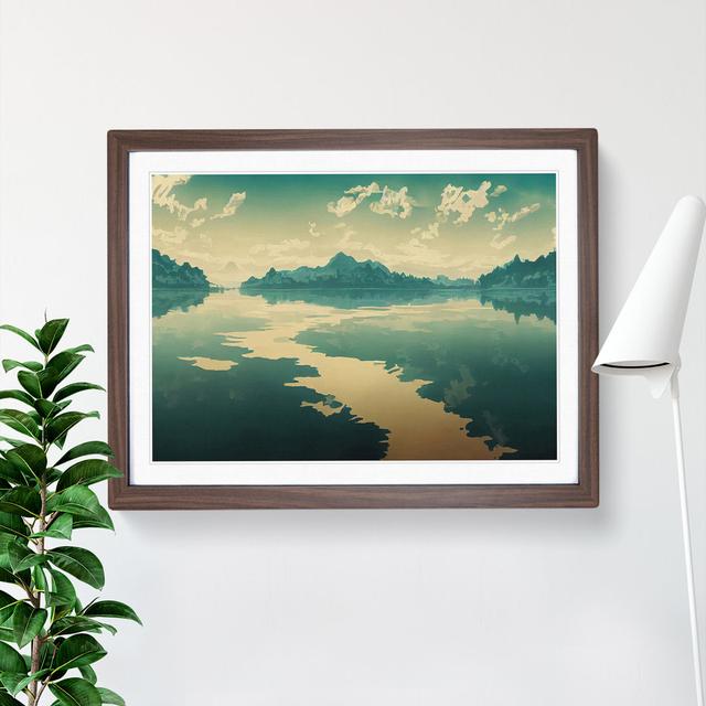 Glorious Mountain Lake - Picture Frame Graphic Art Alpen Home Frame Colour: Walnut, Size: 25cm H x 34cm W x 2cm D on Productcaster.