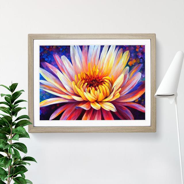 XH1022-348X A Chrysanthemum Flower - Single Picture Frame Print Marlow Home Co. Frame Colour: Oak, Size: 34cm H x 46cm W x 2cm D on Productcaster.