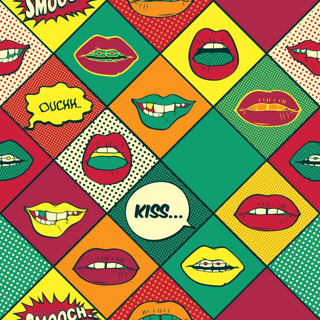 Lips Pop Art Seamless Pattern Maturi Size: 91cm H x 91cm W on Productcaster.