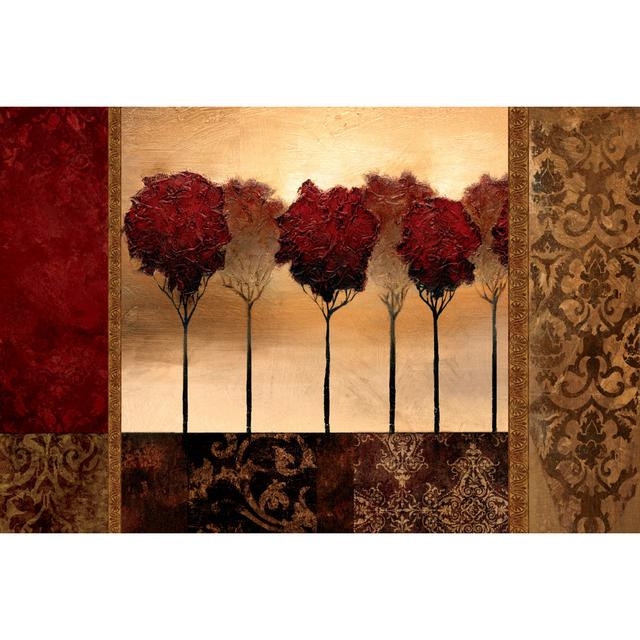 Transitional Red Trees - Wrapped Canvas Painting Astoria Grand Size: 30cm H x 46cm W x 3.8cm D on Productcaster.