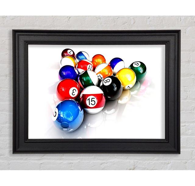 Pool Balls Framed Print Ebern Designs Size: 42cm H x 59.7cm W on Productcaster.