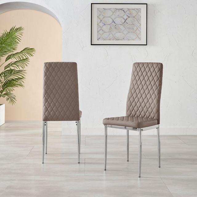 6 - Person Dining Set Canora Grey Chair Colour: Cappuccino/Silver, Number of Chairs: 4 on Productcaster.