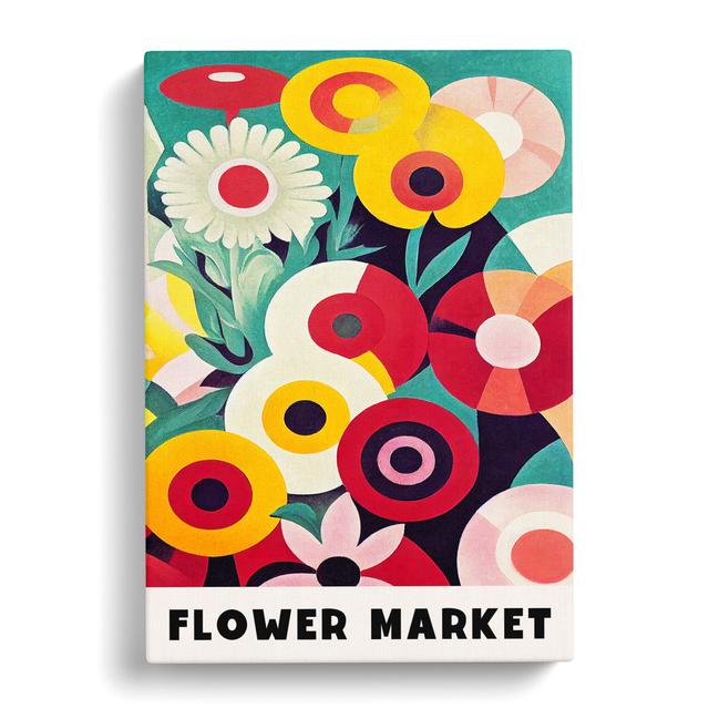 Retro Flower Market Exhibition No.15 - Wrapped Canvas Print George Oliver Size: 76cm H x 50cm W x 3cm D on Productcaster.