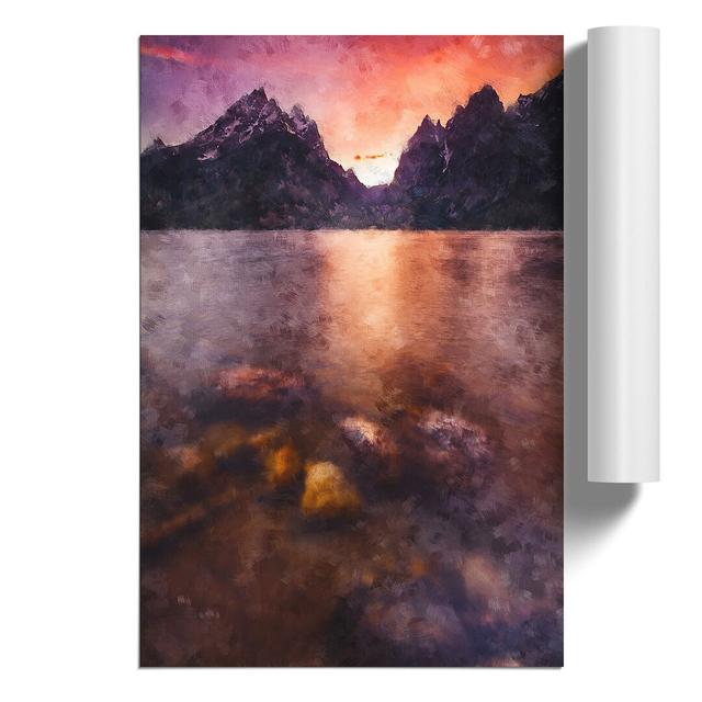 Dusk over Teton Range - Unframed Graphic Art East Urban Home Size: 30cm H x 21cm W x 0.1cm D on Productcaster.