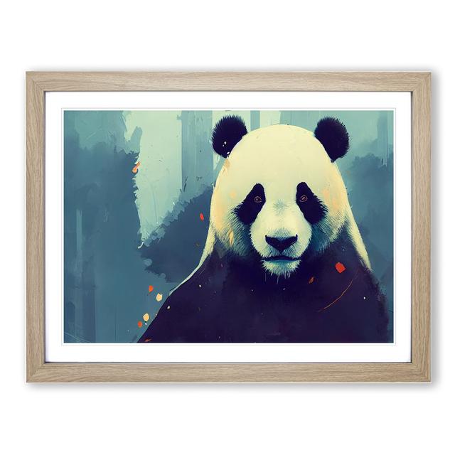 Panda Painting Vol.3 Abstract - Picture Frame Graphic Art Alpen Home Size: 46cm H x 64cm W x 2cm D, Frame Colour: Oak on Productcaster.