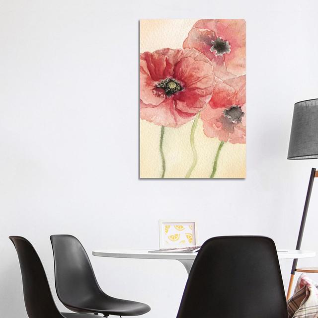 Poppy Composition I by Natasha Chabot - Wrapped Canvas Painting ClassicLiving Size: 101.6cm H x 66.04cm W x 1.91cm D on Productcaster.