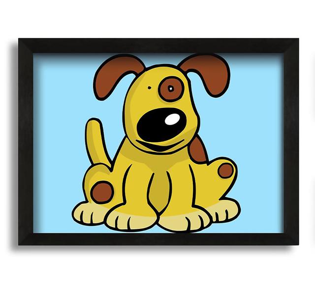 Dog Cartoon Tail Baby Blue - Graphic Art on Canvas Harriet Bee Size: 21cm H x 30cm W x 10cm D on Productcaster.