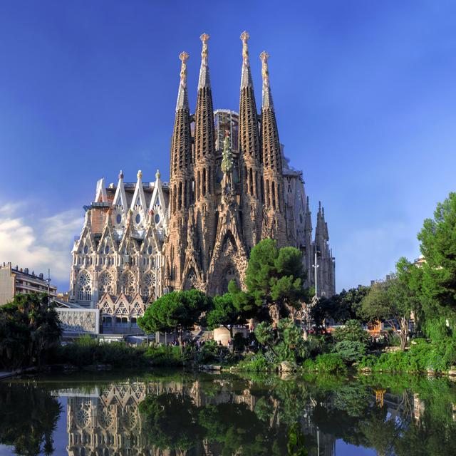 Barcelona, Spain - October 8: The Sagrada Familia Cathedral - Wrapped Canvas Print 17 Stories Size: 30cm H x 30cm W x 3.8cm D on Productcaster.