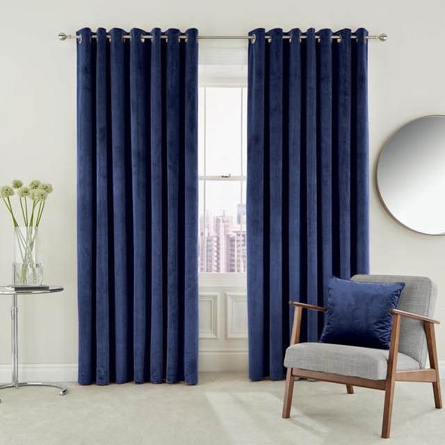 Escala Eyelet Room Darkening Curtains (Set of 2) Helena Springfield Panel Size: Width 167 x Drop 183 cm, Colour: Electric Blue on Productcaster.