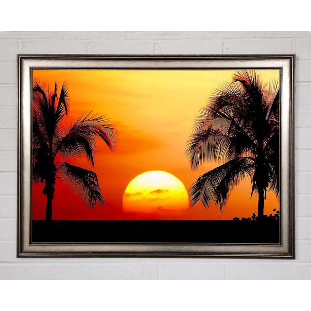 Sun Between The Palmtrees - Print Bay Isle Home Size: 42cm H x 59.7cm W x 1.5cm D on Productcaster.