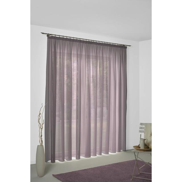 Sunday 82% Polyester And 18% Cotton Semi Sheer Pinch Pleat Curtain Panel Wirth Curtain Colour: Purple, Panel Size: 142cm Width x 345cm Drop on Productcaster.