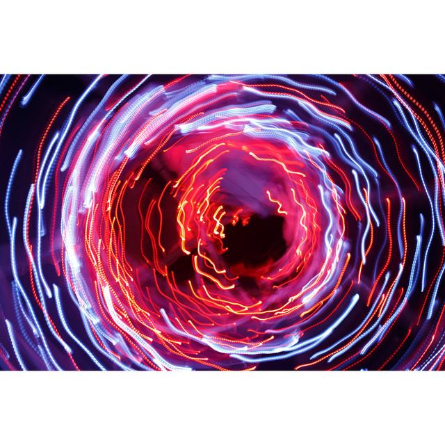 Abstract Background Of Light Trails by Maksime - Wrapped Canvas Print Metro Lane Size: 30cm H x 46cm W x 3.8cm D on Productcaster.