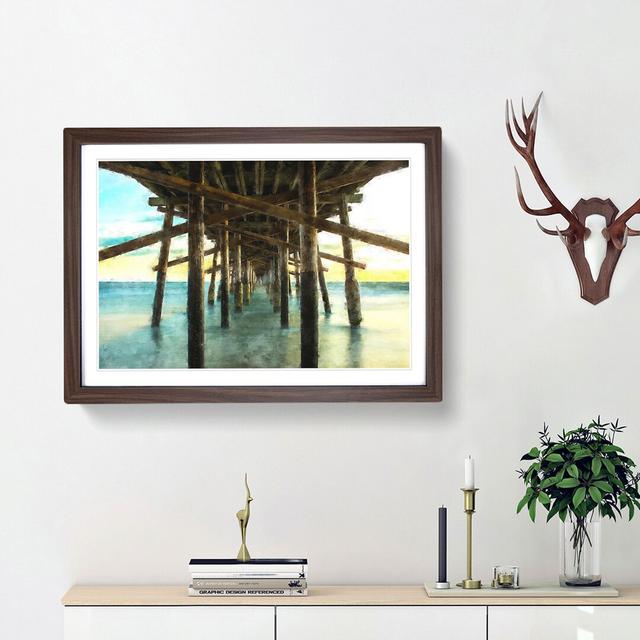 Under the Pier in Newport Beach - Picture Frame Graphic Art Print East Urban Home Frame Option: Walnut Framed, Size: 24cm H x 33cm W x 2cm D on Productcaster.