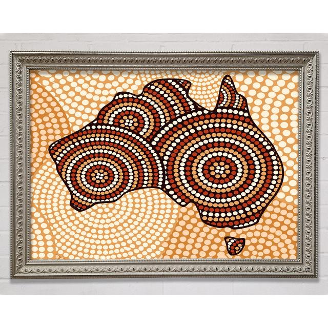 Aboriginal Map Framed Print Wall Art Latitude Vive Format: Silver Framed Paper, Size: 42cm H x 59.7cm W x 3cm D on Productcaster.