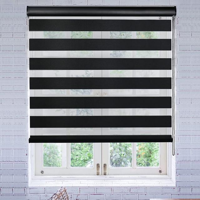 Semi-Sheer Day and Night Roll-Up Blind Symple Stuff Finish: Black, Size: 165 cm L x 64 cm W on Productcaster.