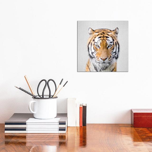 Tiger by Gal Design - No Frame Gallery-Wrapped Canvas Giclée on Canvas Latitude Run Size: 30.48cm H x 30.48cm W on Productcaster.