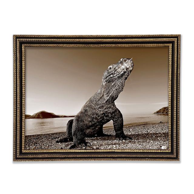 Beach Komodo Dragon - Print Ebern Designs Size: 84.1cm H x 118.9cm W x 3cm D on Productcaster.