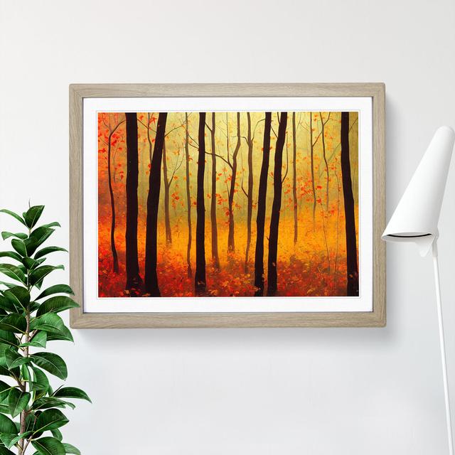 Cool Autumn Forest - Single Picture Frame Print Alpen Home Size: 46cm H x 64cm W x 2cm D, Frame Colour: Oak Framed on Productcaster.