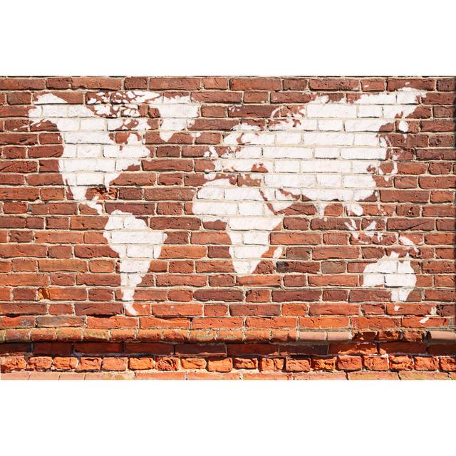 World Map Graffiti by Dtv2 - Wrapped Canvas Print Borough Wharf Size: 81cm H x 122cm W on Productcaster.