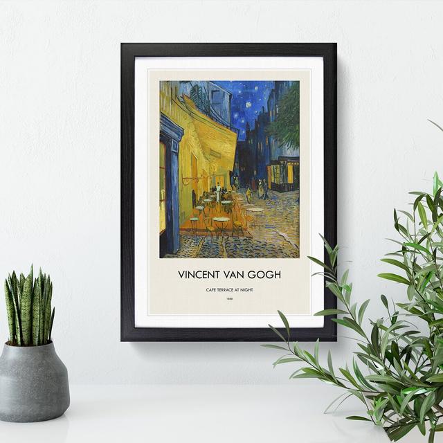 Cafe Terrace at Night by Vincent Van Gogh - Picture Frame Art Prints on MDF East Urban Home Frame Option: Black, Size: 65cm H x 48cm W x 2cm D on Productcaster.