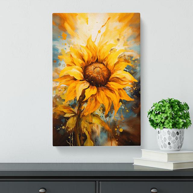 Sunflower Gestural - No Frame Print Brambly Cottage Size: 76cm H x 50cm W x 3cm D on Productcaster.