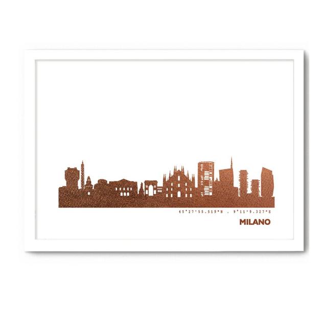 Milan Skyline - Picture Frame Art Print on Paper Brayden Studio Size: 33cm H x 43cm W x 4cm D on Productcaster.