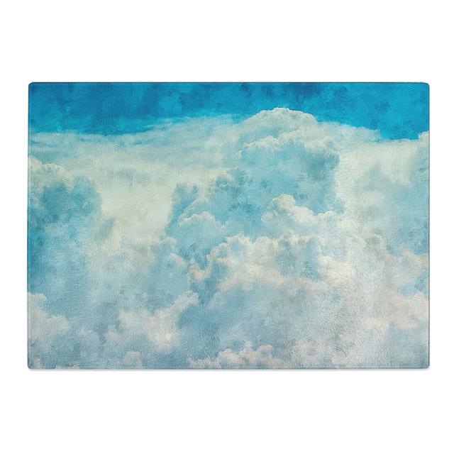 Tempered Glass the Crisp Clouds Chopping Board East Urban Home Size: 28.5 cm x 39 cm on Productcaster.