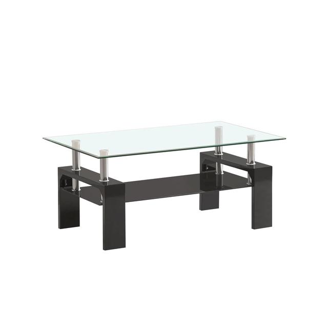 Timsbury 4 Legs Coffee Table with Storage Metro Lane Colour: Black on Productcaster.